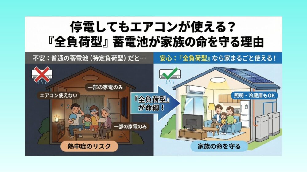 停電してもエアコンが使える？「全負荷型」蓄電池が家族の命を守る理由