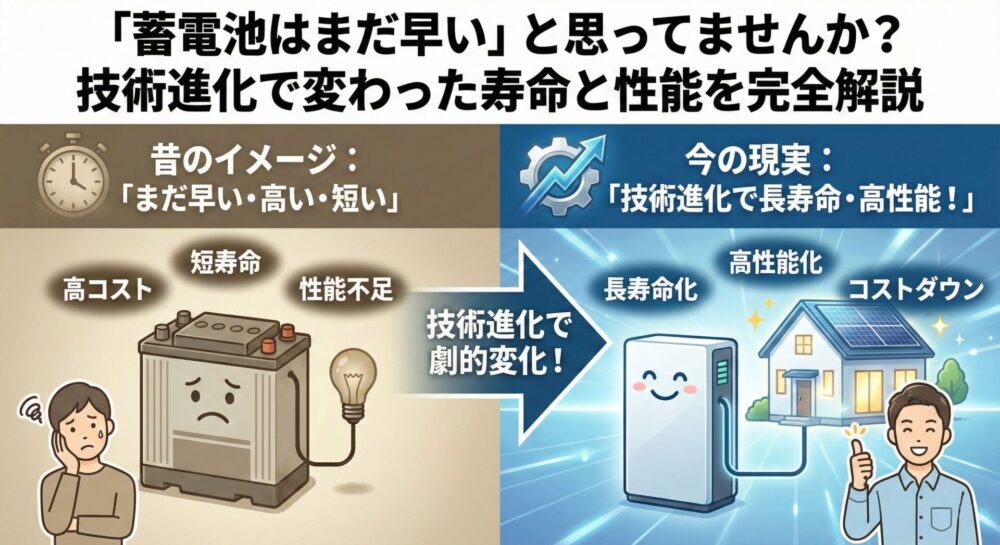「蓄電池はまだ早い」と思ってませんか？技術進化で変わった寿命と性能を完全解説