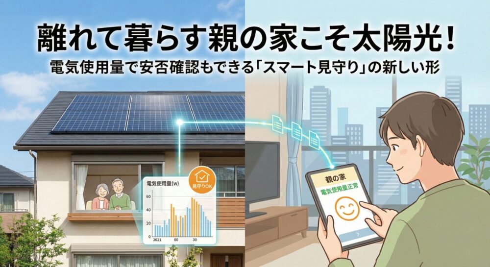 離れて暮らす親の家こそ太陽光！電気使用量で安否確認もできる「スマート見守り」の新しい形