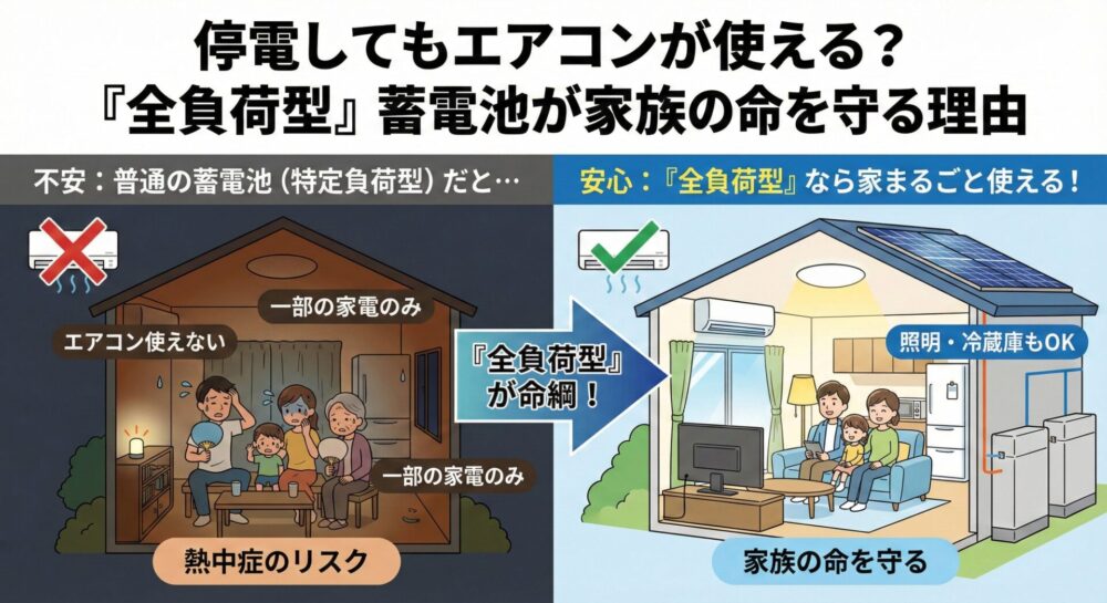 停電してもエアコンが使える？「全負荷型」蓄電池が家族の命を守る理由
