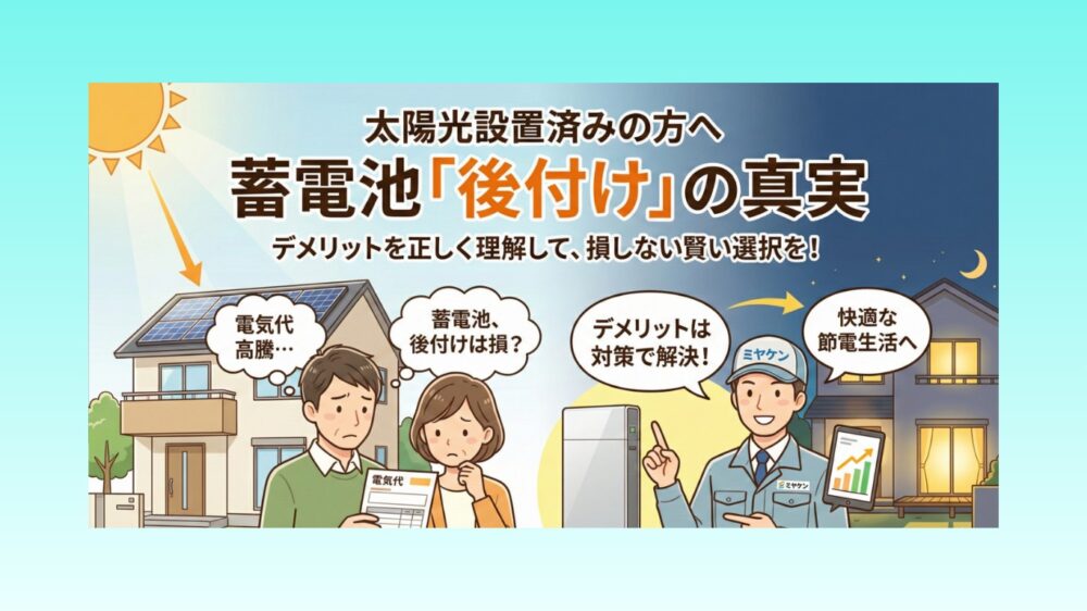 蓄電池を「後付け」するデメリットは？費用や設置の失敗を防ぐポイント