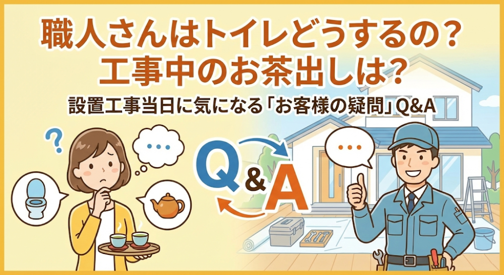 職人さんはトイレどうするの？工事中のお茶出しは？設置工事当日に気になる「お客様の疑問」Q&A