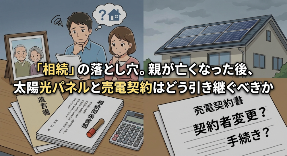 「相続」の落とし穴。親が亡くなった後、太陽光パネルと売電契約はどう引き継ぐべきか