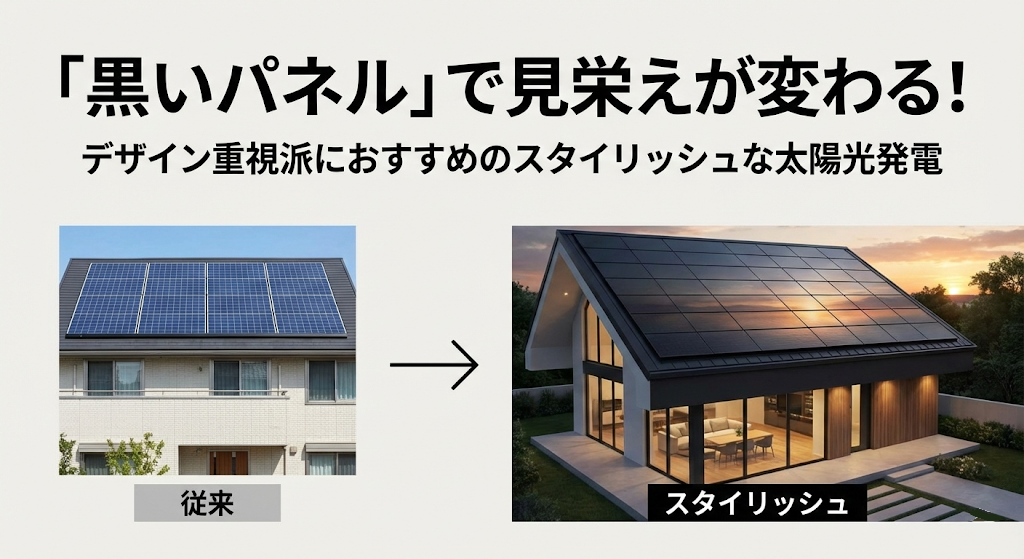 「黒いパネル」で見栄えが変わる！デザイン重視派におすすめのスタイリッシュな太陽光発電