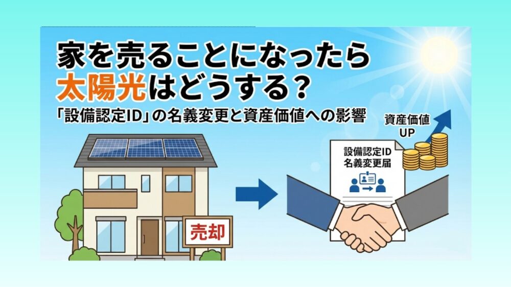 家を売ることになったら太陽光はどうする？「設備認定ID」の名義変更と資産価値への影響