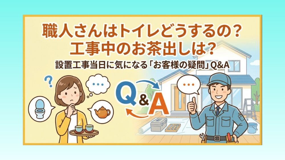 職人さんはトイレどうするの？工事中のお茶出しは？設置工事当日に気になる「お客様の疑問」Q&A