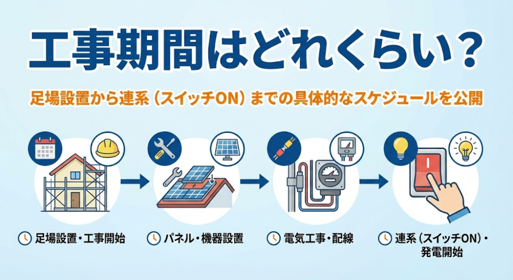 工事期間はどれくらい？足場設置から連系（スイッチON）までの具体的なスケジュールを公開