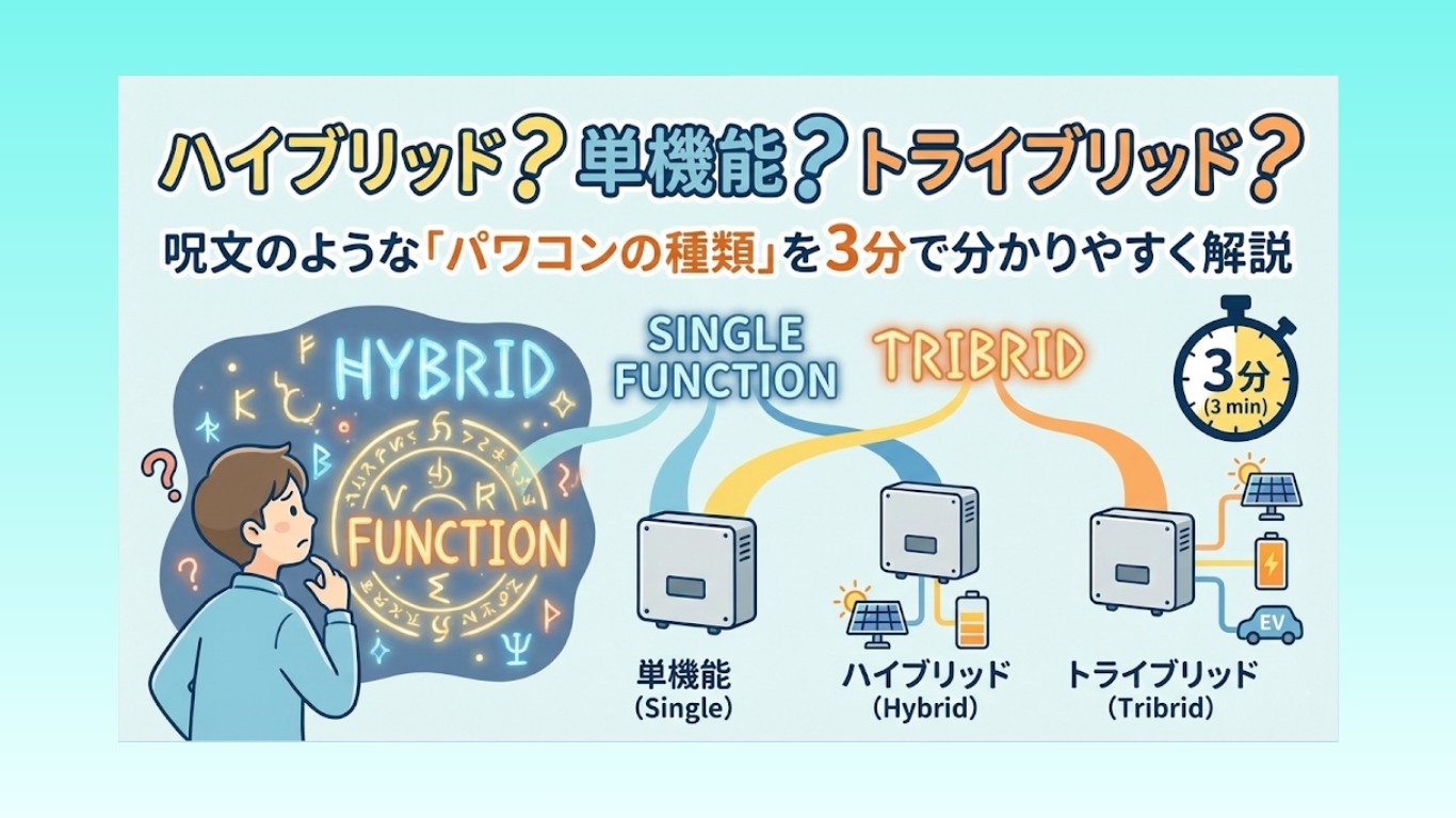 ハイブリッド？単機能？トライブリッド？呪文のような「パワコンの種類」を3分で分かりやすく解説