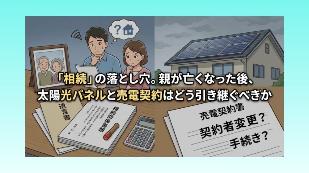 「相続」の落とし穴。親が亡くなった後、太陽光パネルと売電契約はどう引き継ぐべきか
