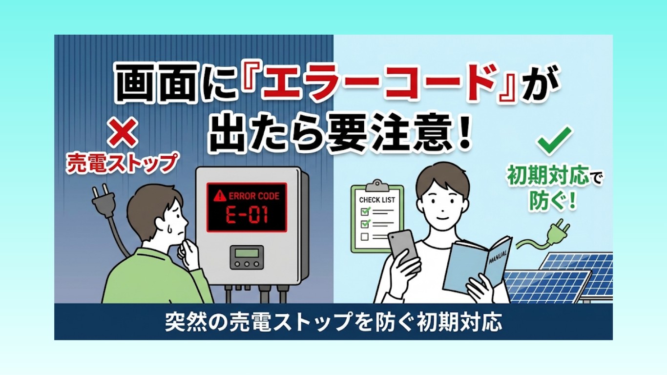 画面に「エラーコード」が出たら要注意！突然の売電ストップを防ぐ初期対応